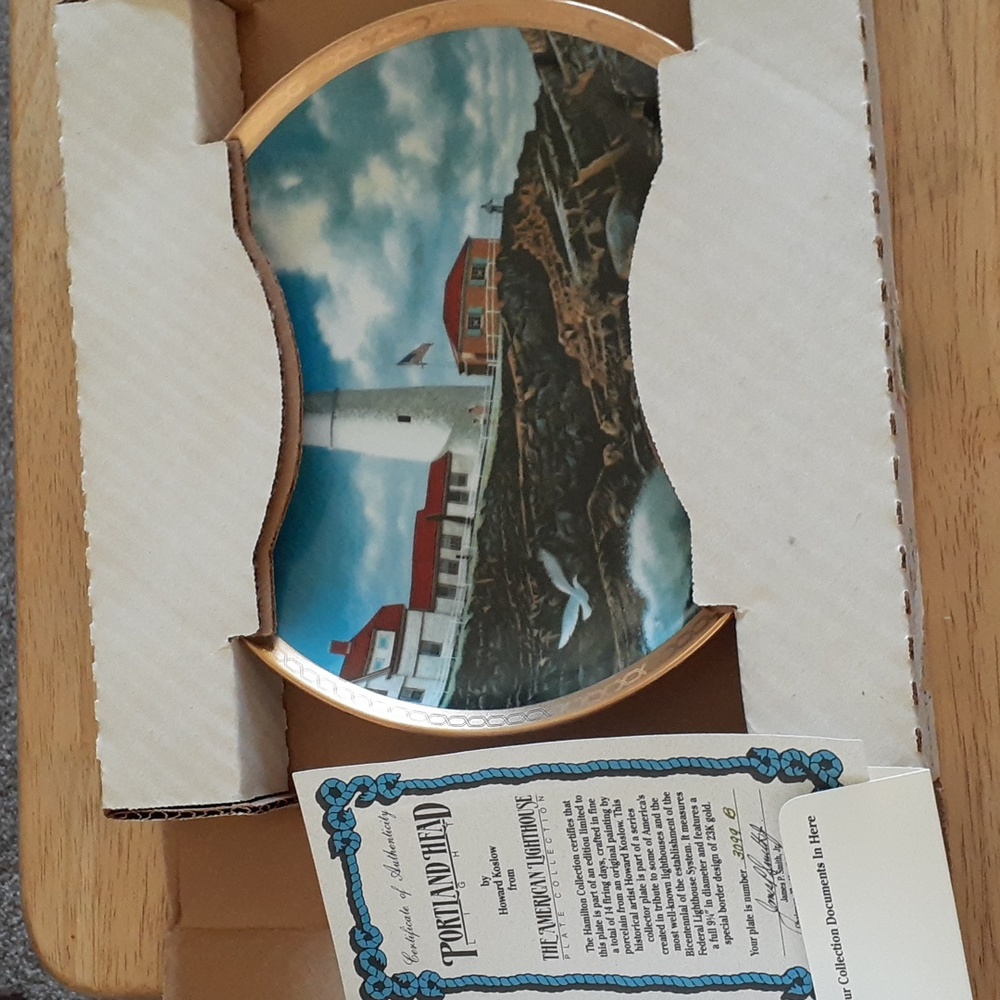NIB 1989 Lighthouse Collection Portland Head Plate Mint Condition G111
